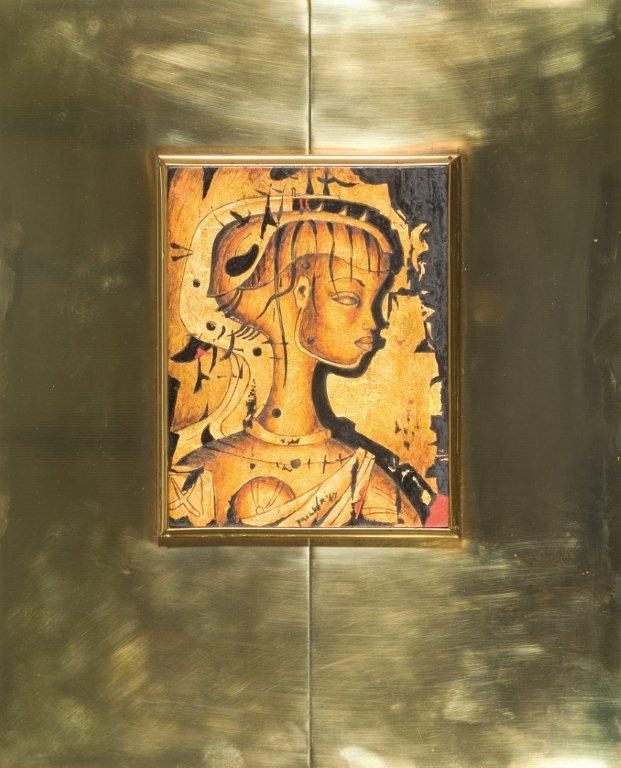 Alexis Preller, Gold Primavera, 1967. Oil and gold leaf on wood. 23 x 18 cm. Private Collection